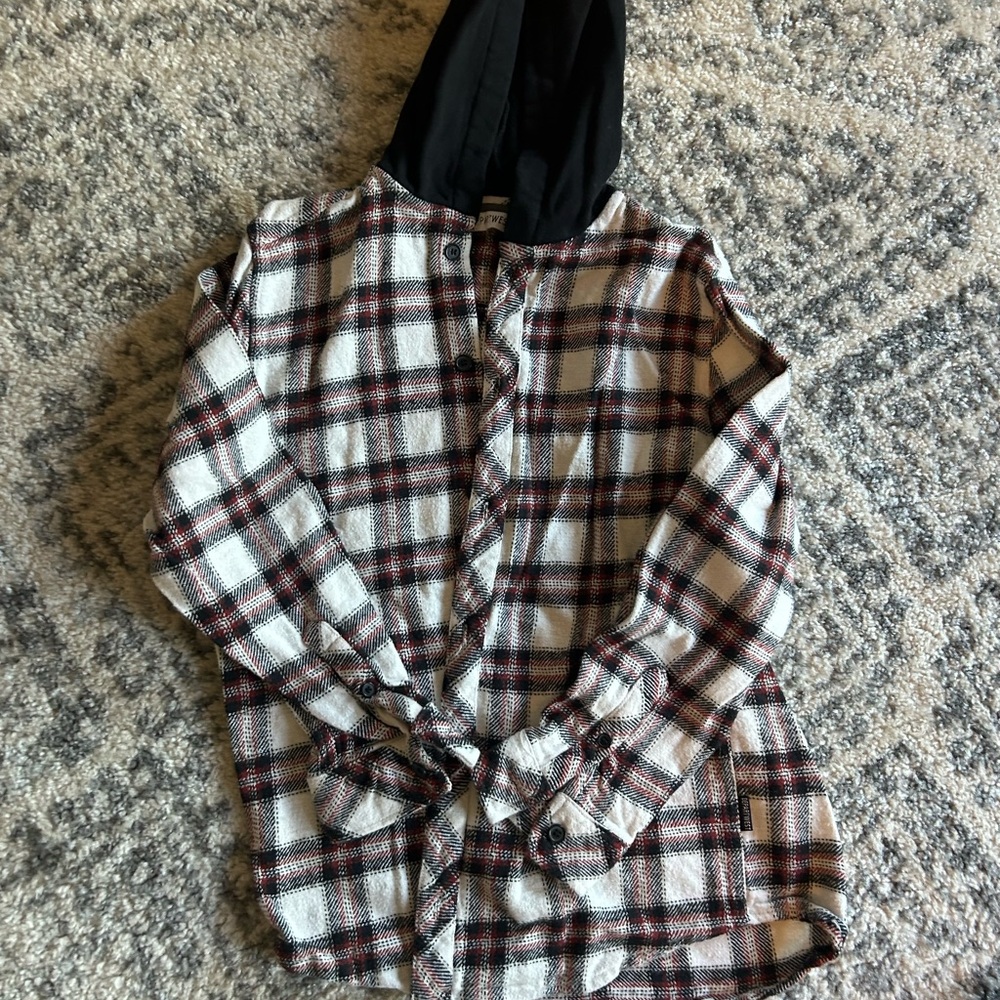 Plaid Hooded Kids Jacket